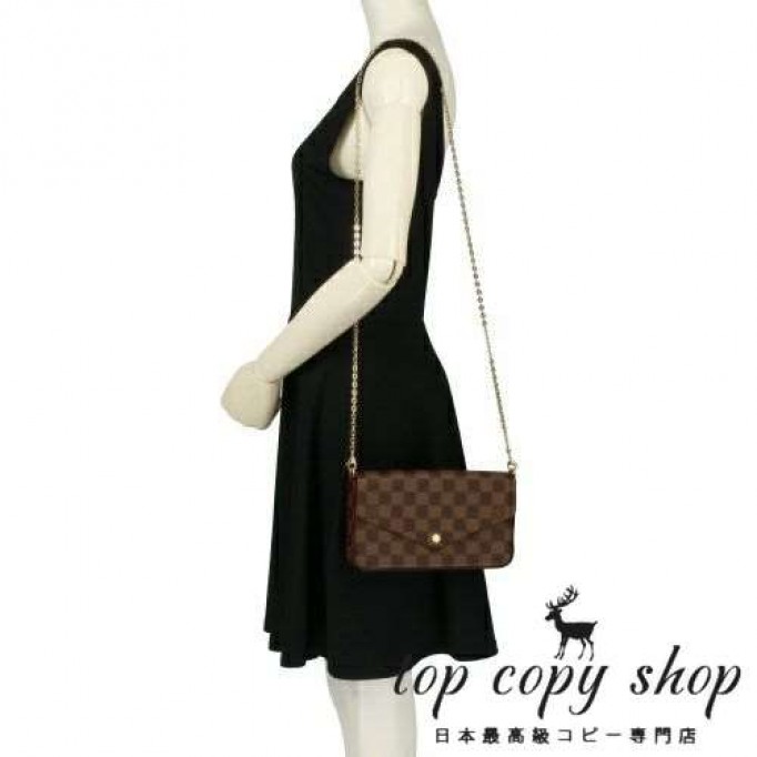 ルイヴィトン スーパーコピー ショルダーバッグ レディース ダミエ ポシェット フェリシー ブラウン LOUIS VUITTON N40492