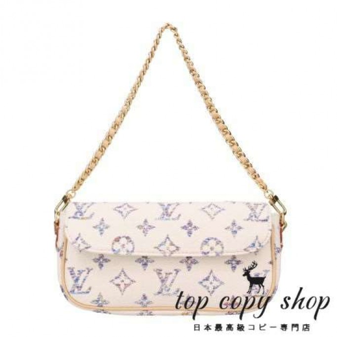 ルイヴィトン スーパーコピー ショルダーバッグ レディース モノグラム ウォレット オン チェーン アイビー ホワイト LOUIS VUITTON M83499 アルチカラー ホワイト